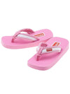 Logo Patch Striped Flip Flops Pink - KENZO - BALAAN 2