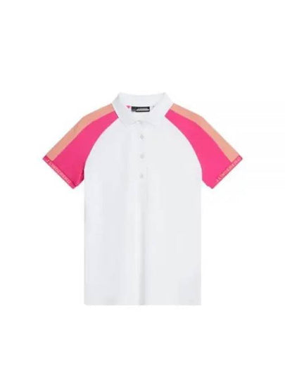 Perinne Short Sleeve Polo Shirt Fuchsia Purple White - J.LINDEBERG - BALAAN 2