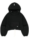 Crop Sweatshirt Big Pocket Hoodie Black - OFFGRID - BALAAN 1