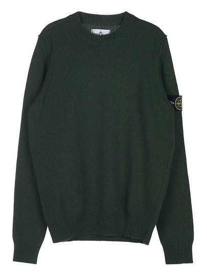 Wappen Patch Crew Neck Wool Knit Top Khaki - STONE ISLAND - BALAAN 2