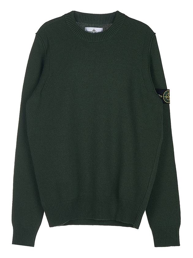 Wappen Patch Crew Neck Wool Knit Top Khaki - STONE ISLAND - BALAAN 10