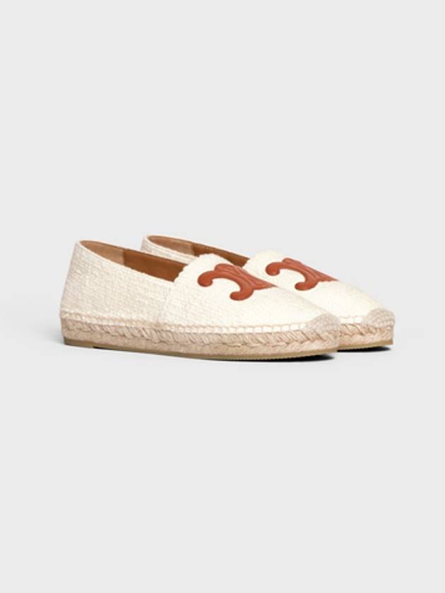 Women's Triomphe Logo Patch Flat Espadrilles Cream - CELINE - BALAAN 3