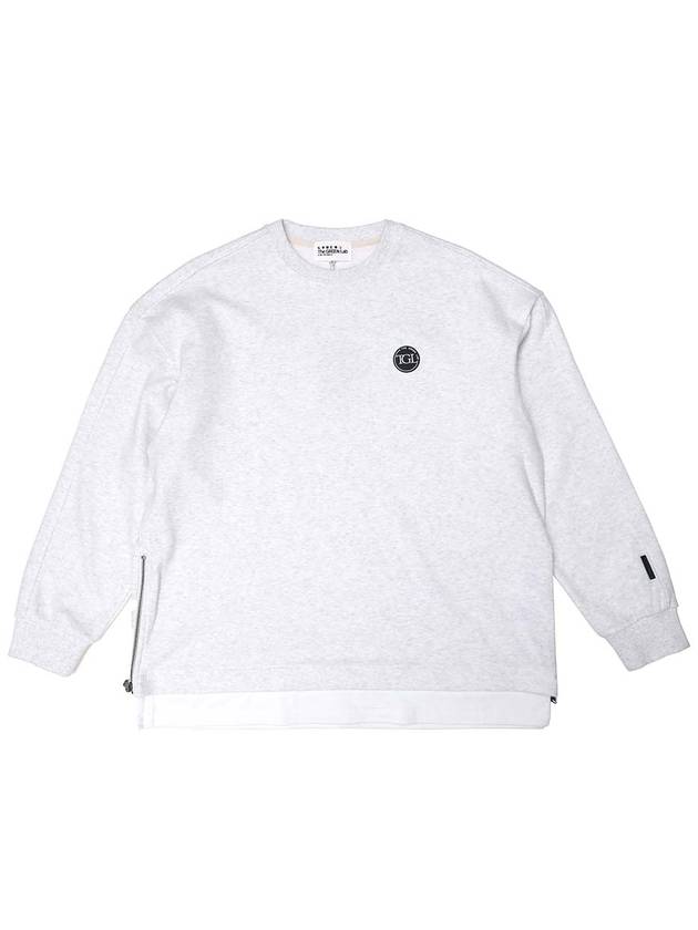 Side Zipper Sweatshirts White Melange Grey - THE GREEN LAB - BALAAN 4