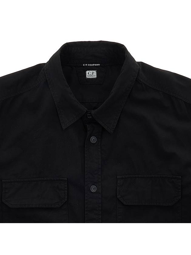 Gabardine Long Sleeve Shirt Black - CP COMPANY - BALAAN 4