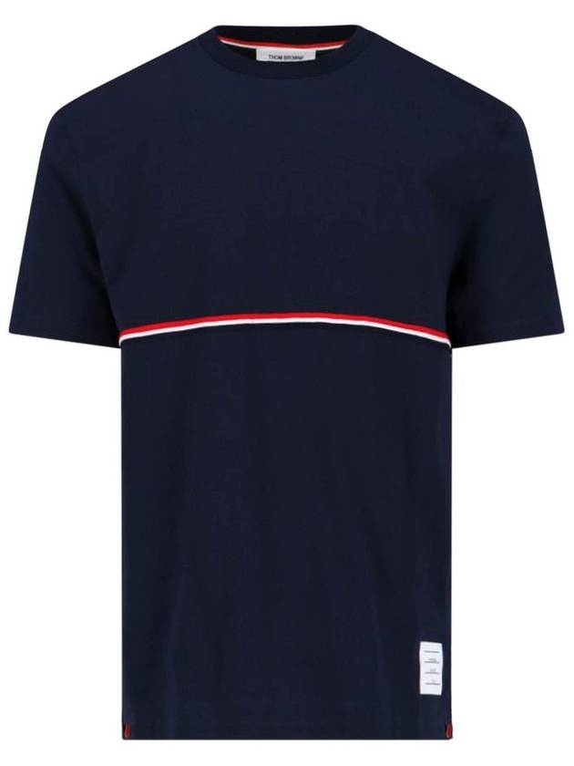 Midweight Jersey Short Sleeve T-Shirt Navy - THOM BROWNE - BALAAN 2