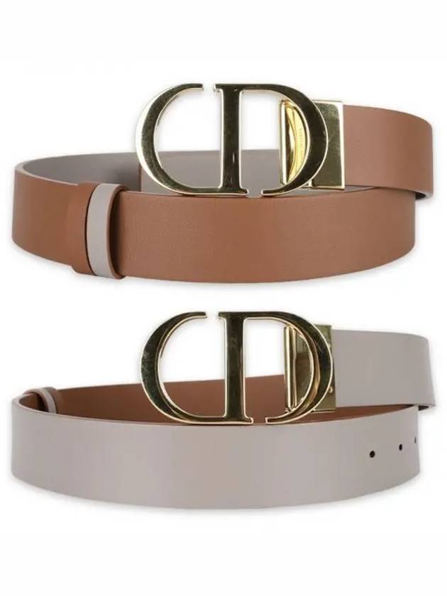 30 Montaigne 35mm Smooth Calfskin Reversible Belt Warm Taupe - DIOR - BALAAN 2