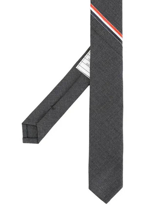 Thom Browne Striped Stitched Seam Selvedge Wool Suit Tie Gray - THOM BROWNE - BALAAN 1