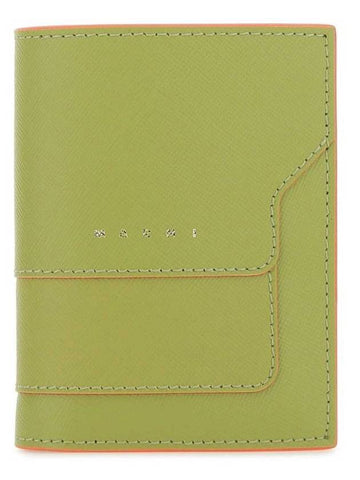 Saffiano Bicycle Wallet Green - MARNI - BALAAN.