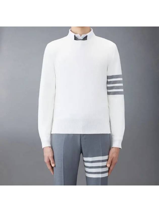 4 Bar Armband Milano Stitch Knit Top White - THOM BROWNE - BALAAN 2