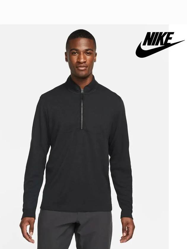 Men's Dry Fit Victory Half Zip Long Sleeve T-Shirt Black - NIKE - BALAAN 4