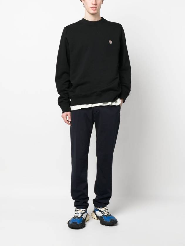 Zebra Patch Organic Cotton Sweatshirt Black - PAUL SMITH - BALAAN 4