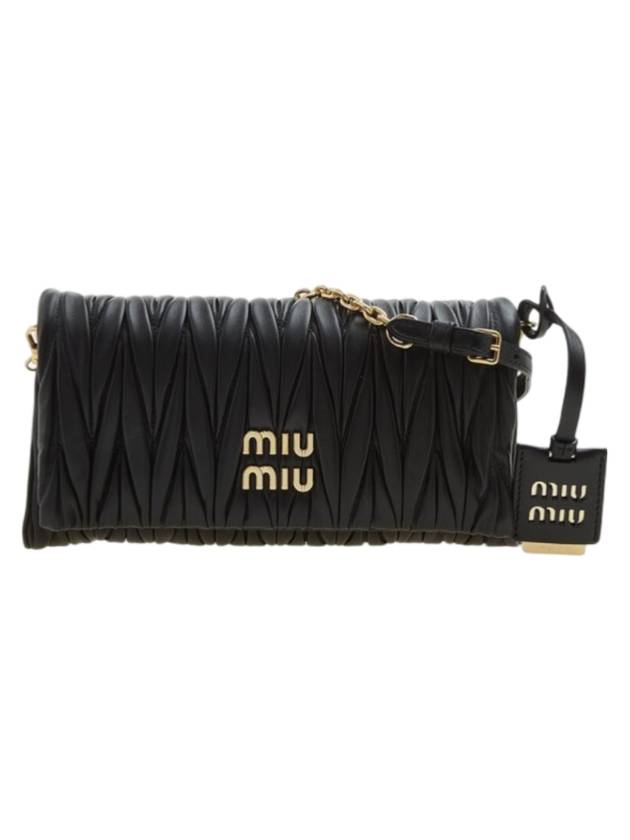 Matelasse Nappa Leather Shoulder Bag Black - MIU MIU - BALAAN 1