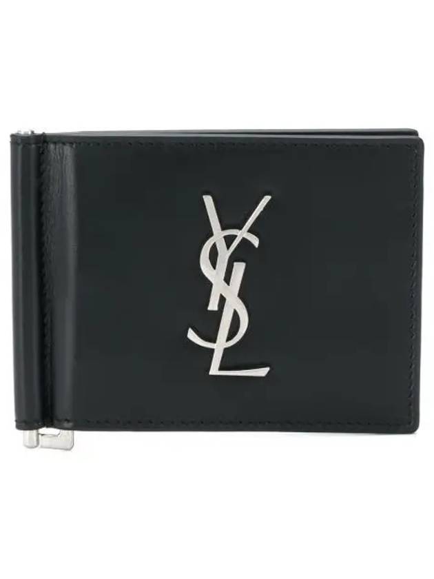 Monogram Money Clip Half Wallet Black - SAINT LAURENT - BALAAN 2