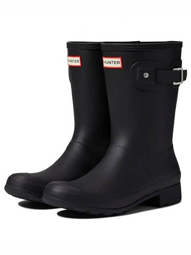 Women's Original Matte Short Rain Boots Black WFS1000RMA - HUNTER - BALAAN 1