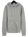 Chillax Fox Patch Hooded Zip Up Grey Melange - MAISON KITSUNE - BALAAN 2