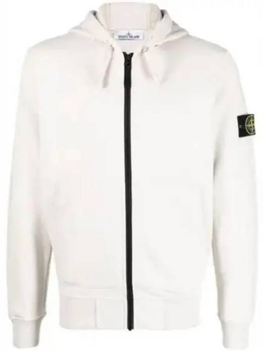 Men Wappen Cotton Fleece Hooded Zip Up Stucco - STONE ISLAND - BALAAN 2