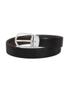 Horseshoe Buckle Reversible Leather Belt Black Brown - MONTBLANC - BALAAN 3