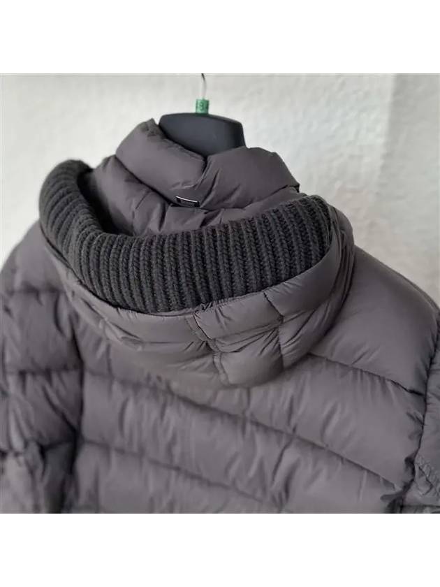 hood knit trim padded coat dark gray - HERNO - BALAAN 5