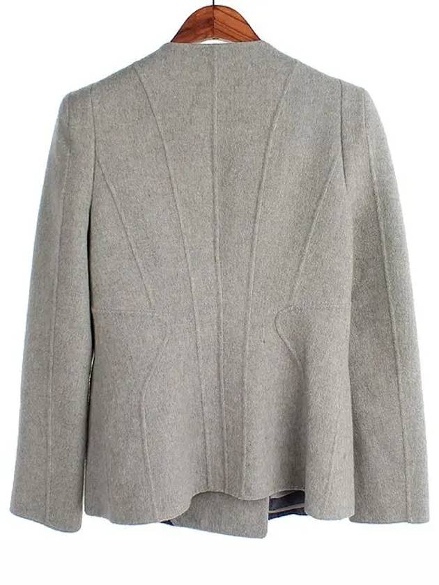 Wool blend gray color women s jacket - SYSTEM - BALAAN 4