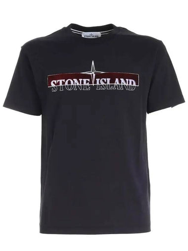 Logo Patch Short Sleeve T-Shirt Black - STONE ISLAND - BALAAN 1