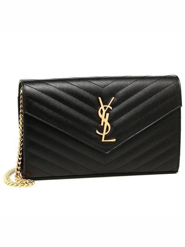 Monogram Matelasse Chain Shoulder Bag Black - SAINT LAURENT - BALAAN 2