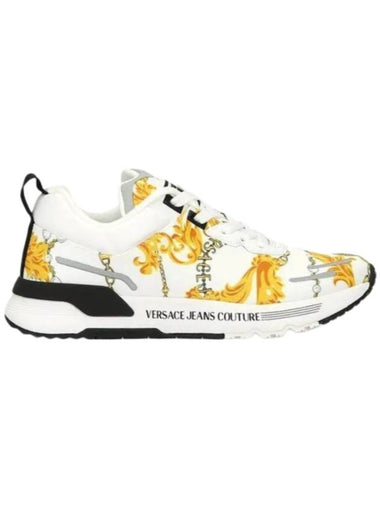 Jeans Couture Baroque Print Low Top Sneakers White - VERSACE - BALAAN 1