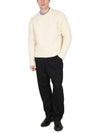 Cable Crew Neck Wool Knit Top Offwhite - AMI - BALAAN 2