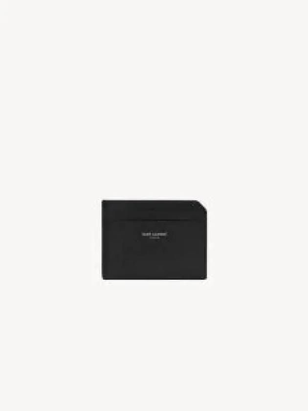 Paris Open Smooth Leather Card Wallet Black - SAINT LAURENT - BALAAN 2