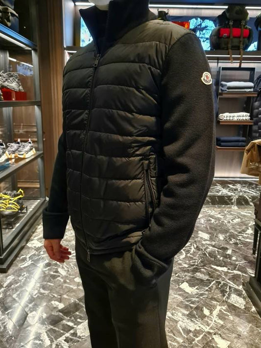 Padded Wool Zip-up Jacket Black - MONCLER - BALAAN 2