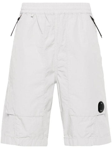 Logo Ripstop Shorts White - CP COMPANY - BALAAN 1