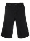 Men's Lens Wappen Bermuda Cargo Shorts Black - CP COMPANY - BALAAN 6