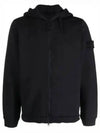 Ghost Piece Cotton Wool Fleece Zip Up Hoodie Navy - STONE ISLAND - BALAAN 2