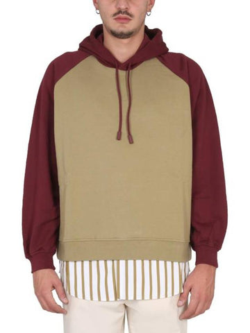 Drawstring Hoodie Beige Red - SUNNEI - BALAAN 1