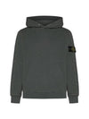 Old Treatment Malfile Fleece Hoodie Dark Grey - STONE ISLAND - BALAAN 1