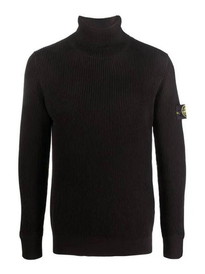 Wappen Patch Wool Turtleneck Black - STONE ISLAND - BALAAN 2