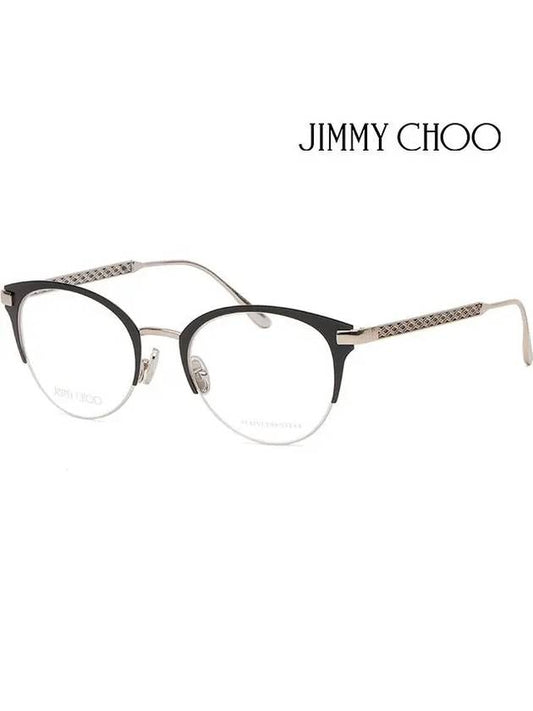 Glasses frame JC215 807 semirimless round black - JIMMY CHOO - BALAAN 1