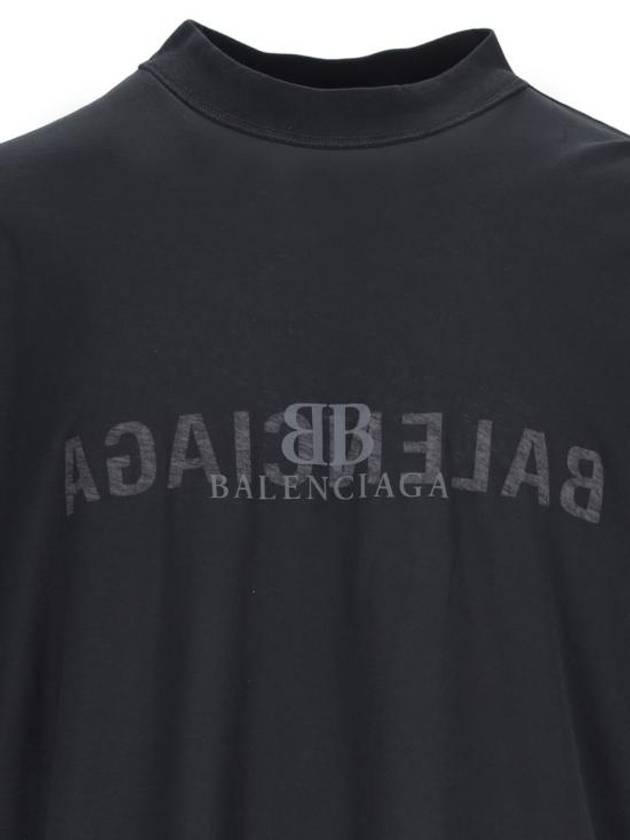 Logo Print Short Sleeve T-Shirt Black - BALENCIAGA - BALAAN 4