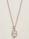 Mini Maillon Necklace Pendant Marron Glace Rose Gold H100053FO55 - HERMES - BALAAN 1