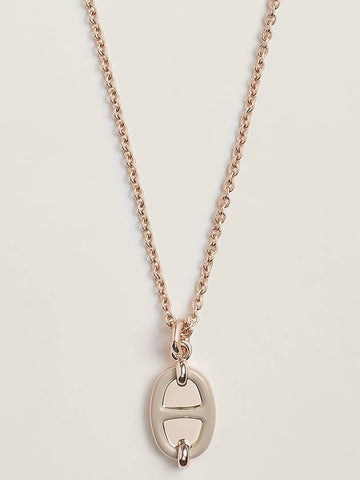 Mini Maillon Necklace Pendant Marron Glace Rose Gold H100053FO55 - HERMES - BALAAN 1