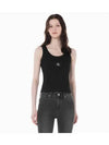 JEANS Women s Black Woven Label Rib Tank Top J222566 BEH - CALVIN KLEIN - BALAAN 2