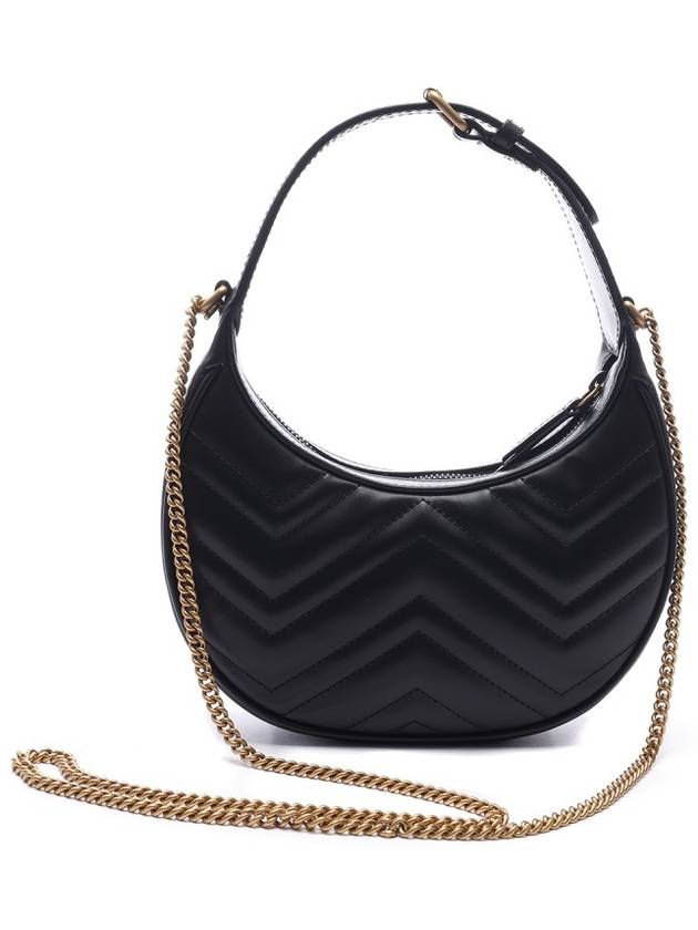 GG Marmont Half Moon Mini Bag Black - GUCCI - BALAAN 5