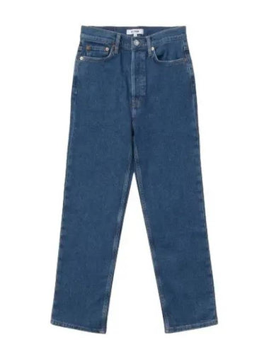 Ultra high rise stovepipe denim pants western rinse - RE/DONE - BALAAN 1