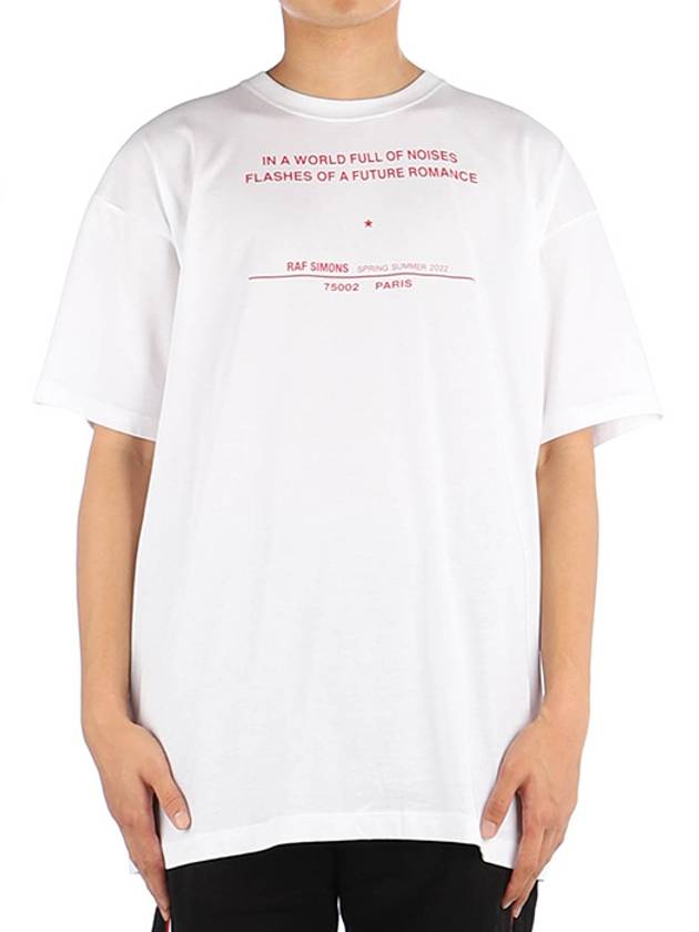 Men's Cotton Short Sleeve T-Shirt White - RAF SIMONS - BALAAN.