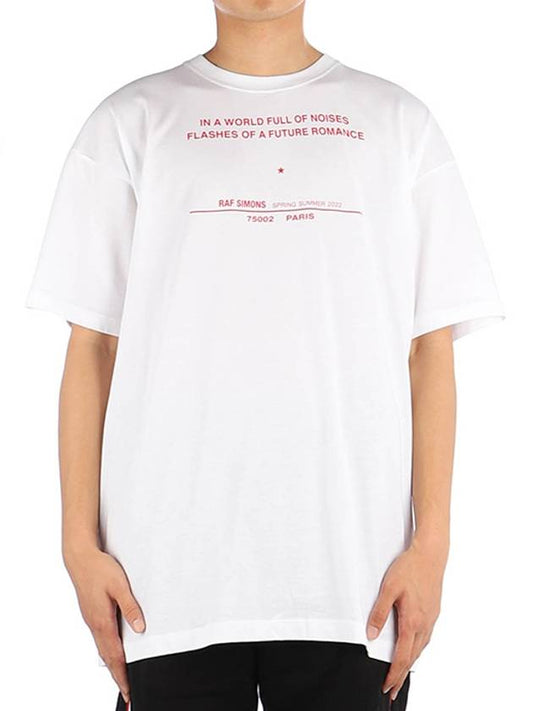 Men's Tour Crewneck Cotton Short Sleeve T-Shirt White - RAF SIMONS - BALAAN 2