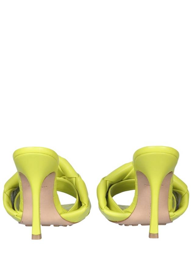 Lido Intrecciato Sandals Heel Lime - BOTTEGA VENETA - BALAAN 4