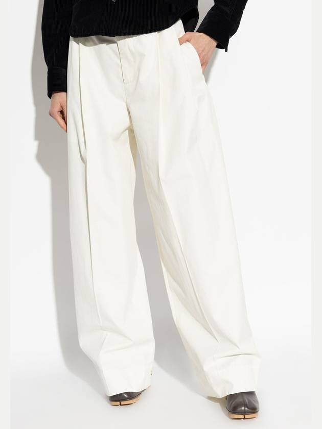 Light Cotton Twill Tapered Straight Pants Frosting - BOTTEGA VENETA - BALAAN 4