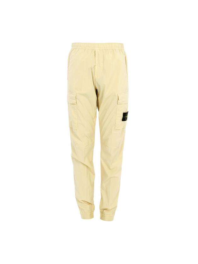 Stretch Cotton Tela Paracadute Cargo Straight Pants Yellow - STONE ISLAND - BALAAN 1