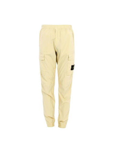 Stretch Cotton Tela Paracadute Cargo Straight Pants Yellow - STONE ISLAND - BALAAN 1