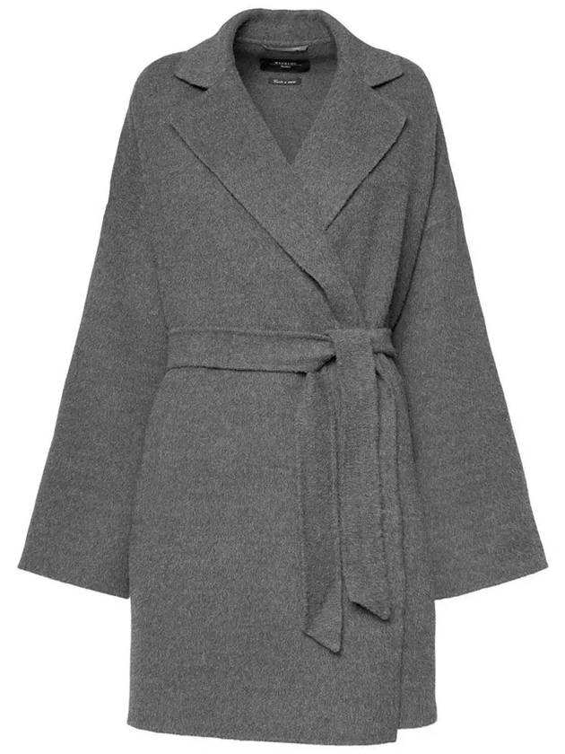 NELLA Belted Wool Coat Gray 2425016012 003 - MAX MARA - BALAAN 1