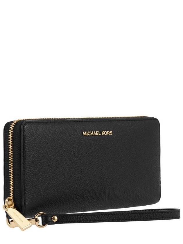 Pebbled Leather Continental Wrislet Long Wallet Black - MICHAEL KORS - BALAAN 3